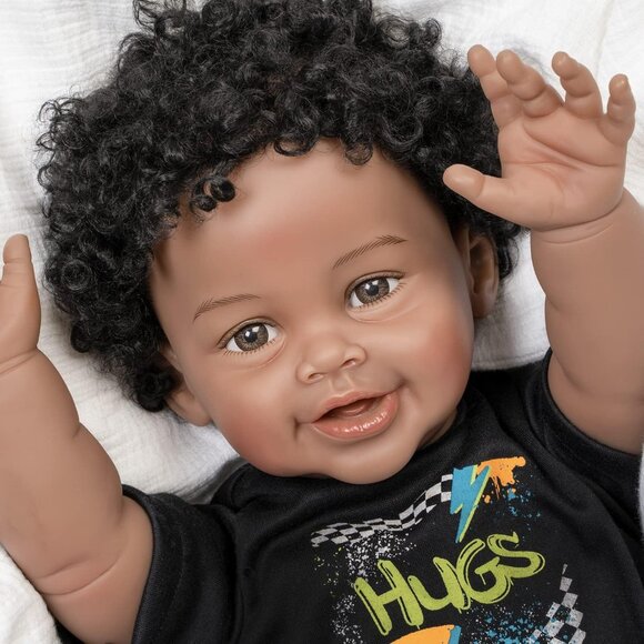 Paradise Galleries Realistic Black Reborn Baby Doll Ping Lau and Art 21" Inch - Picture 4 of 11